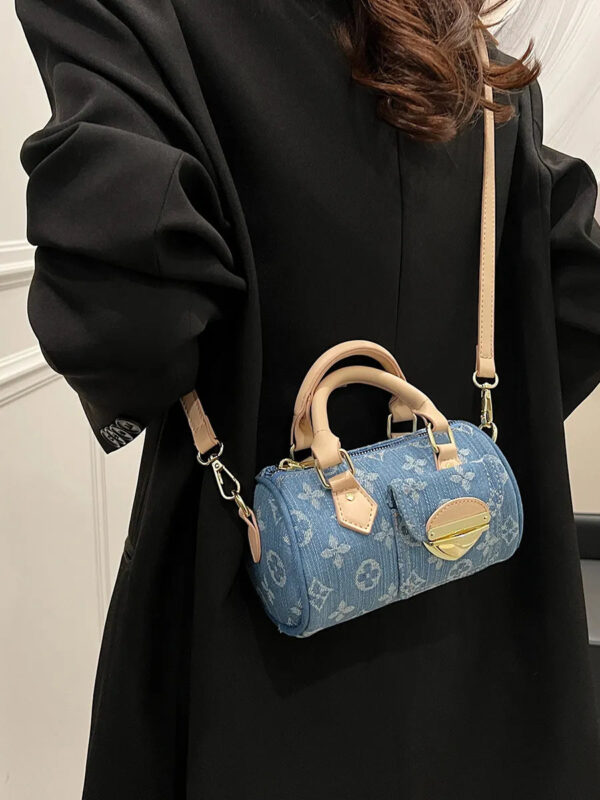 Mini Denim Boston Bag
