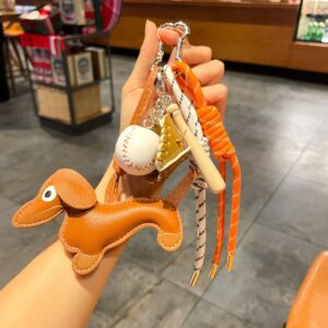 lumobag-vintage-keychain-accessory-miu-style-dachshund-woven-rope-bag-charm-small-leather-baseball-pendant